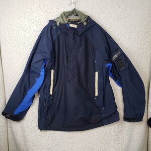 Spyder XT Ceramic Ski Jacket Men L Blue Black Hooded Functional Cold 44x32